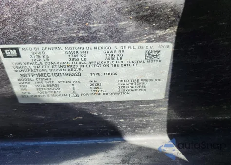 2016 GMC Sierra C1500 Sle z USA, uszkodzony, nr VIN 3GTP1MEC1GG166328